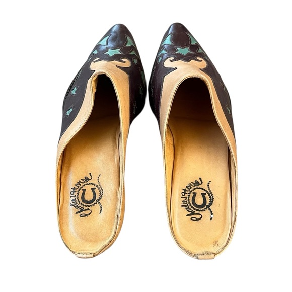 Charlie 1 Horse by Lucchese Leather Western Mules Size 7.5  Star Inlay, Two-Tone - Picture 9 of 11